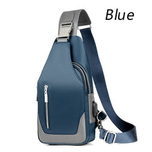 Load image into Gallery viewer, Men's Messenger bag shoulder Oxford cloth Chest Bags Crossbody Casual messenger bags Man USB charging Multifunction Handbag