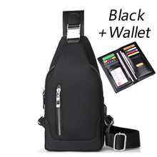 Load image into Gallery viewer, Men's Messenger bag shoulder Oxford cloth Chest Bags Crossbody Casual messenger bags Man USB charging Multifunction Handbag