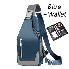 Load image into Gallery viewer, Men's Messenger bag shoulder Oxford cloth Chest Bags Crossbody Casual messenger bags Man USB charging Multifunction Handbag